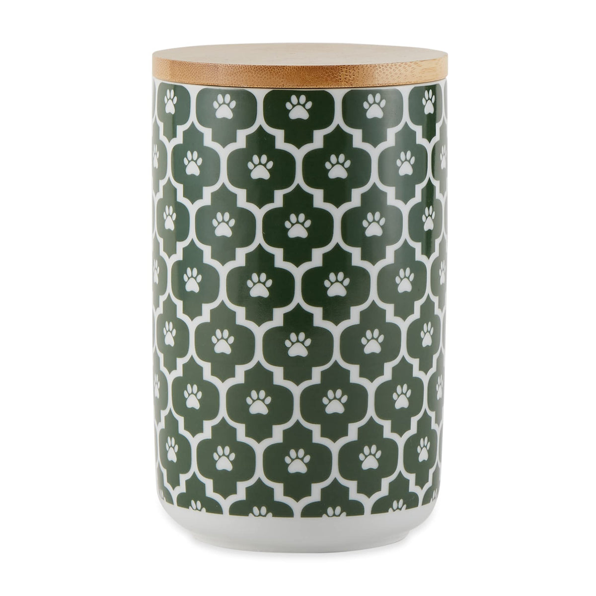 Bone Dry Lattice pet bowl in hunter green ready for mess-free meals.