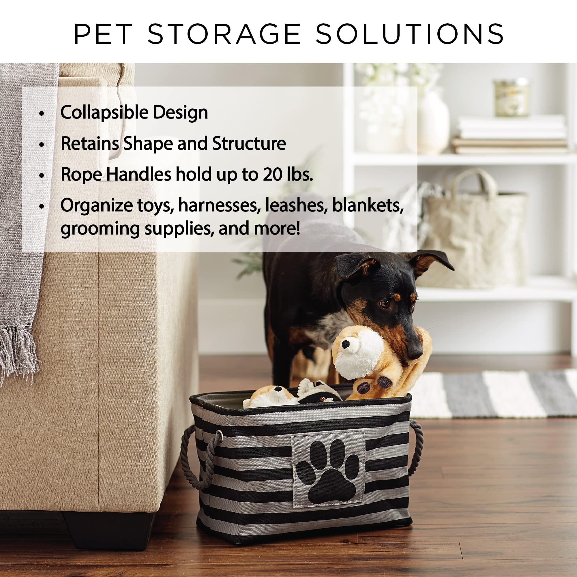 Bone Dry paw and bone pink bin with carrying handles for easy transport.