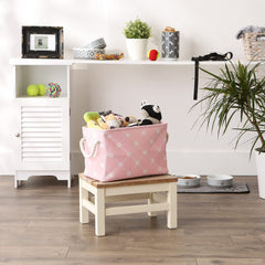 Bone Dry paw and bone pink bin stores treats and dry goods in tidy space.