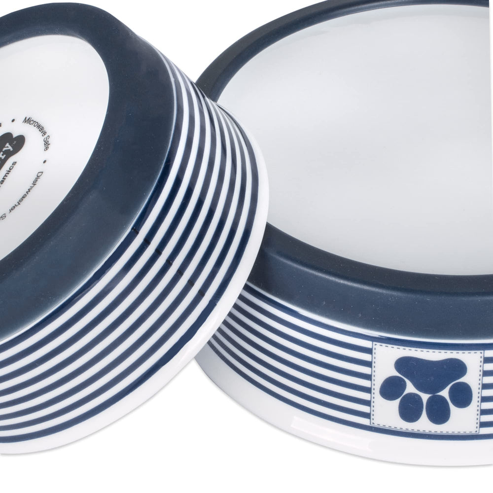 Bone Dry Paw & Patch 6x2-inch ceramic bowls are dishwasher-safe for easy cleaning.