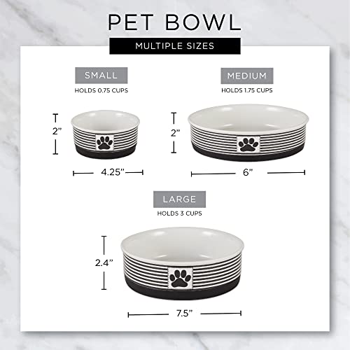 Bone Dry paw print bowl lattice gray two-count suited for family meals and pets.