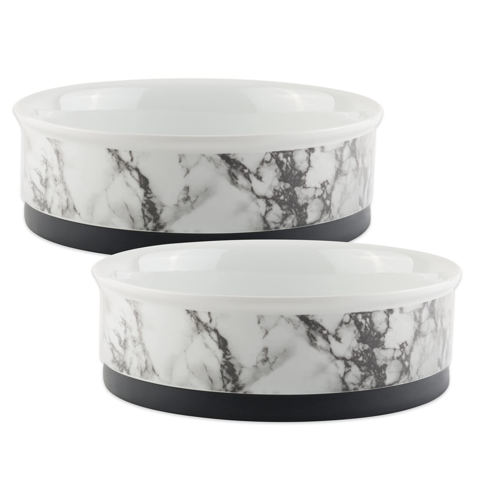Bone Dry ceramic marble bowls two-pack for stable feeding at home