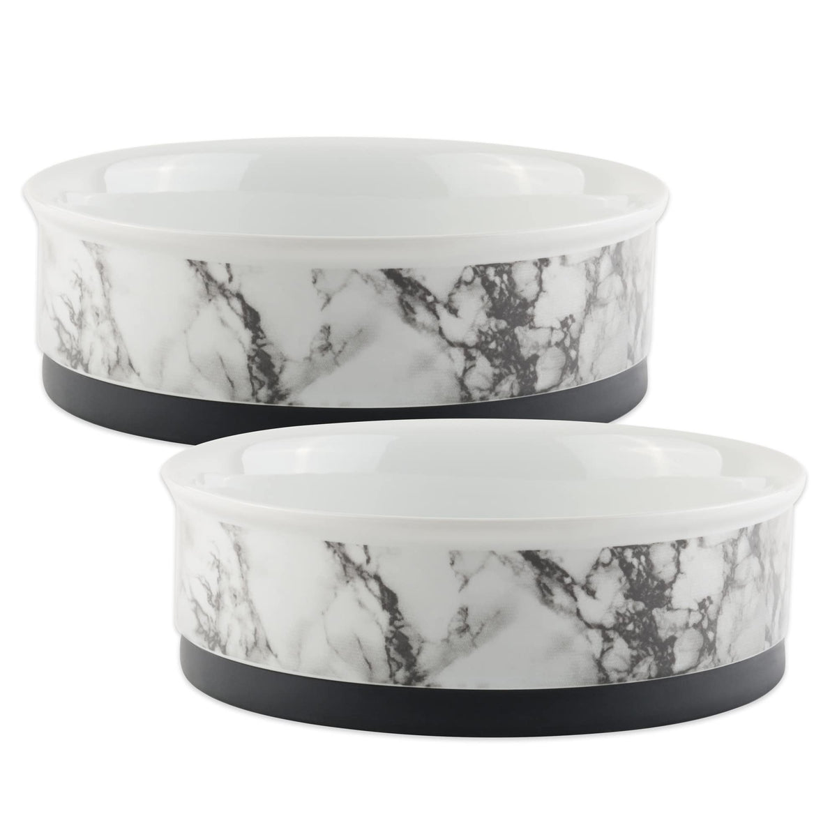 Bone Dry ceramic marble bowls two-pack for stable feeding at home