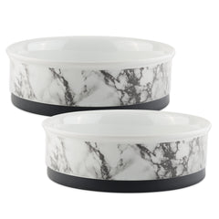 Bone Dry ceramic marble bowls two-pack for stable feeding at home