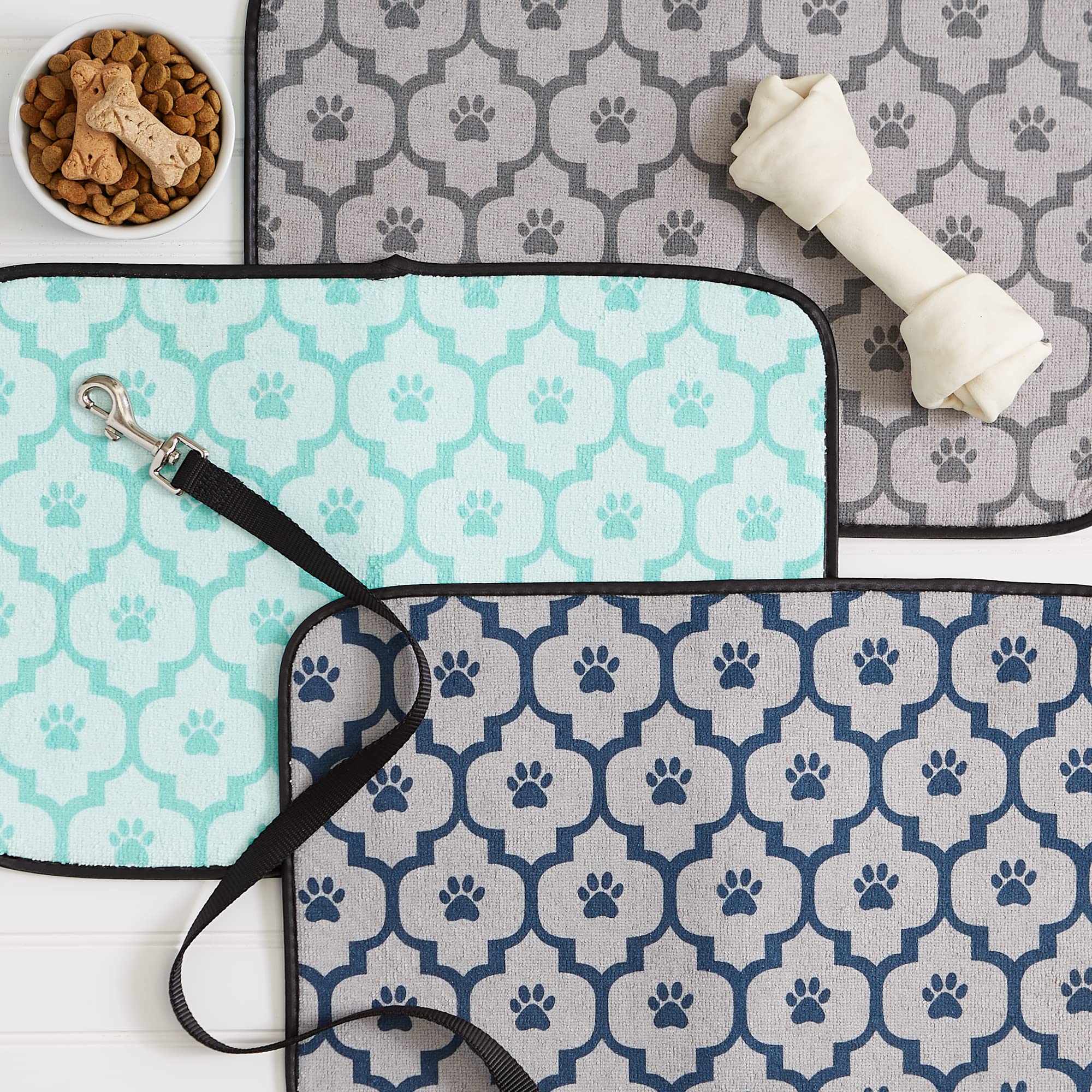 Bone Dry mat in kitchen demonstrates spill protection during meals.