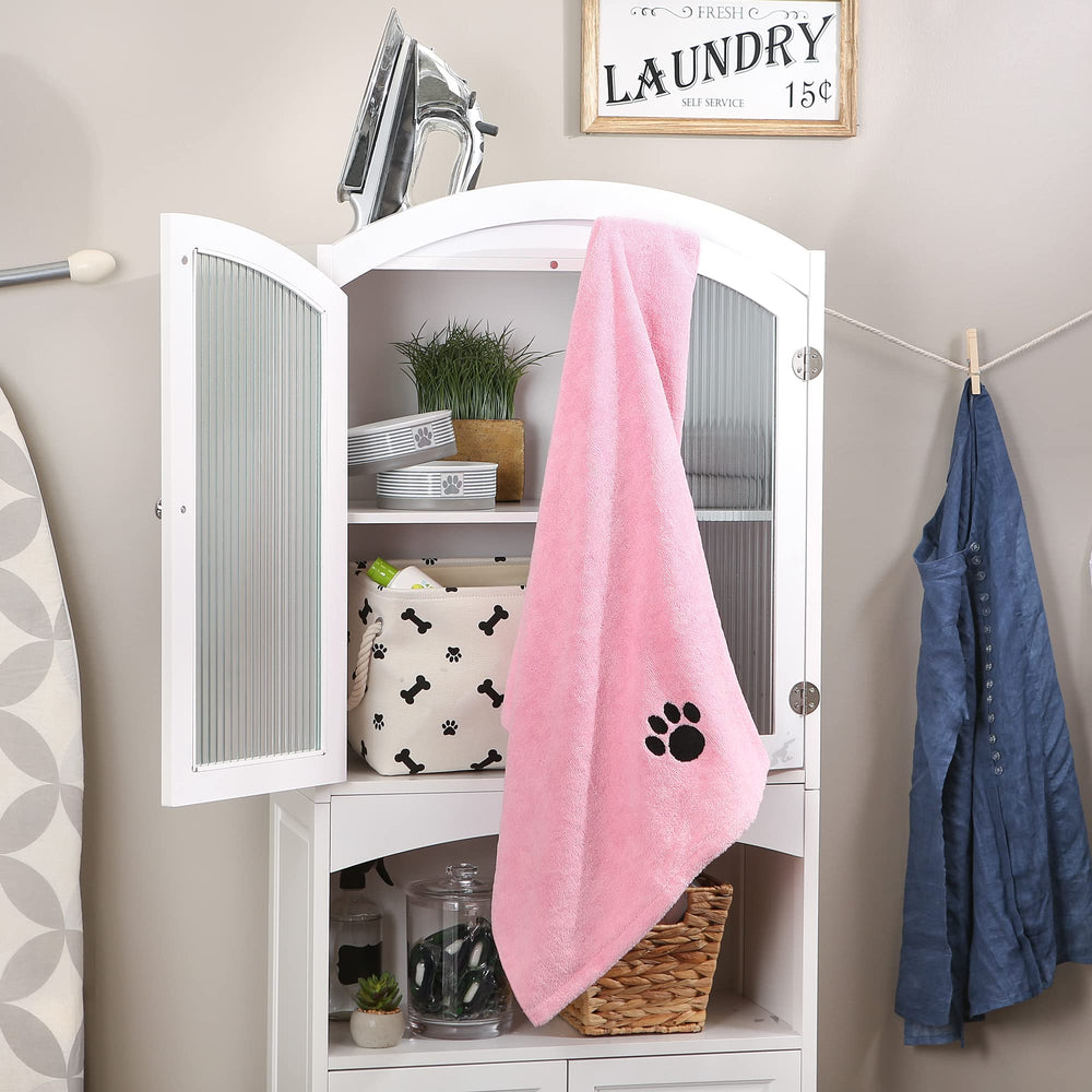 Bone Dry Pet Towel couch-protection use demonstrates home grooming helper.