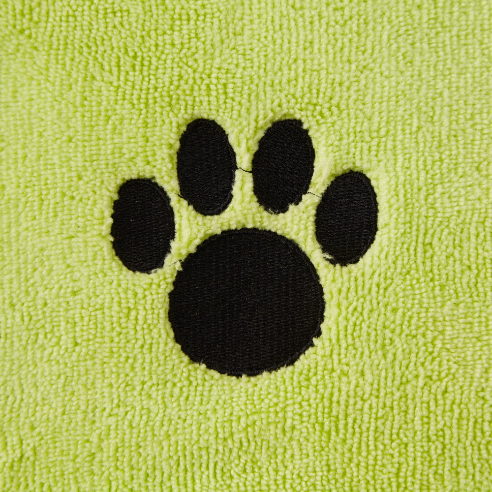 Bone Dry towel shown in car for on-the-go pet grooming.