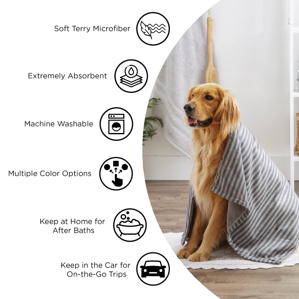 Bone Dry: toalla microfibra lavanda suave y de secado rápido para mascotas.