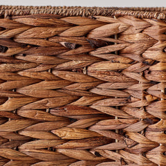Bone Dry bone-shape hyacinth toy basket side view shows space efficiency