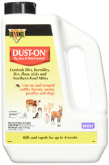 Bonide Revenge dust-on 4 lb bag for livestock fly, lice and tick control.