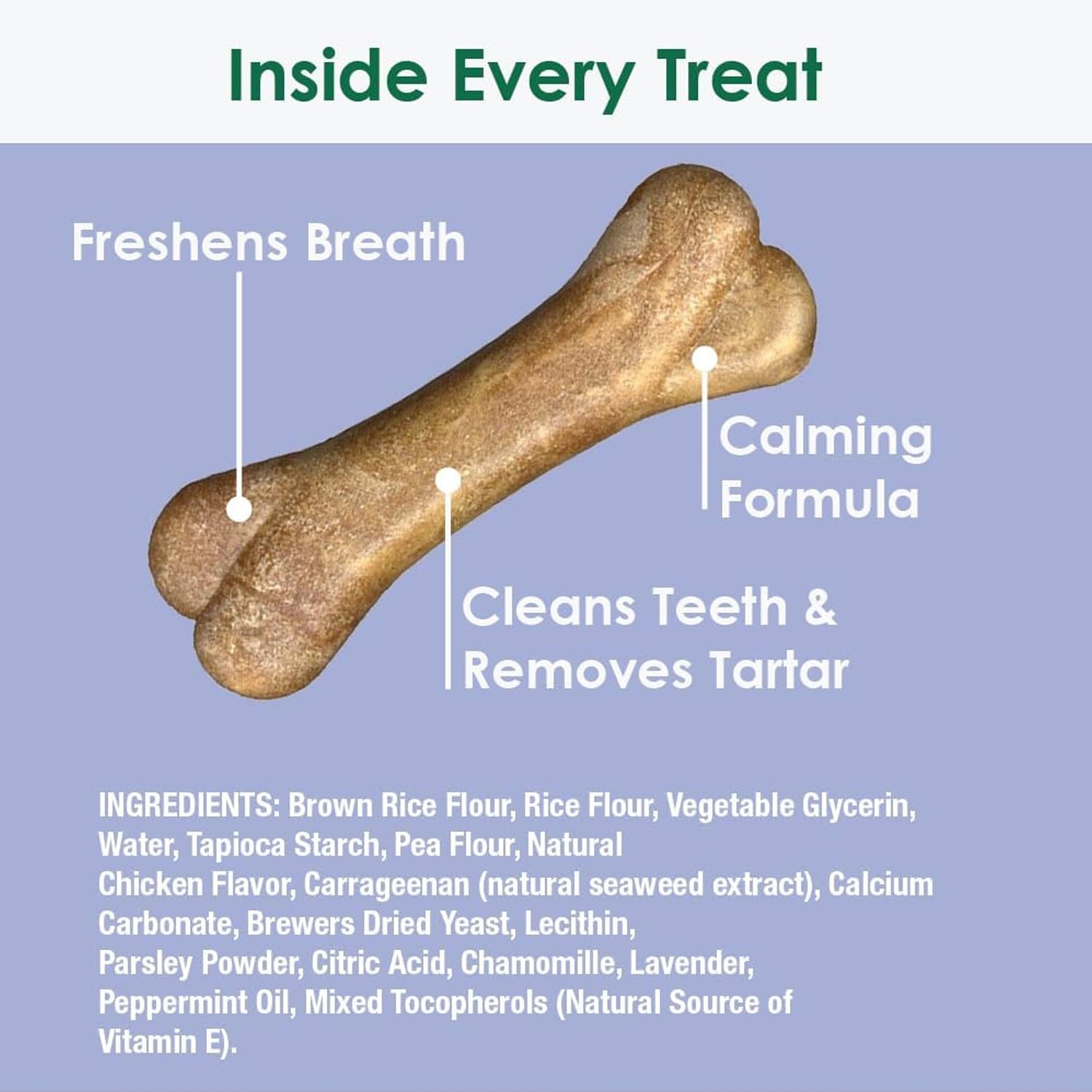 Bonies calming bone chamomile-lavender on-bowl shot suggests easy serving during calming moments.