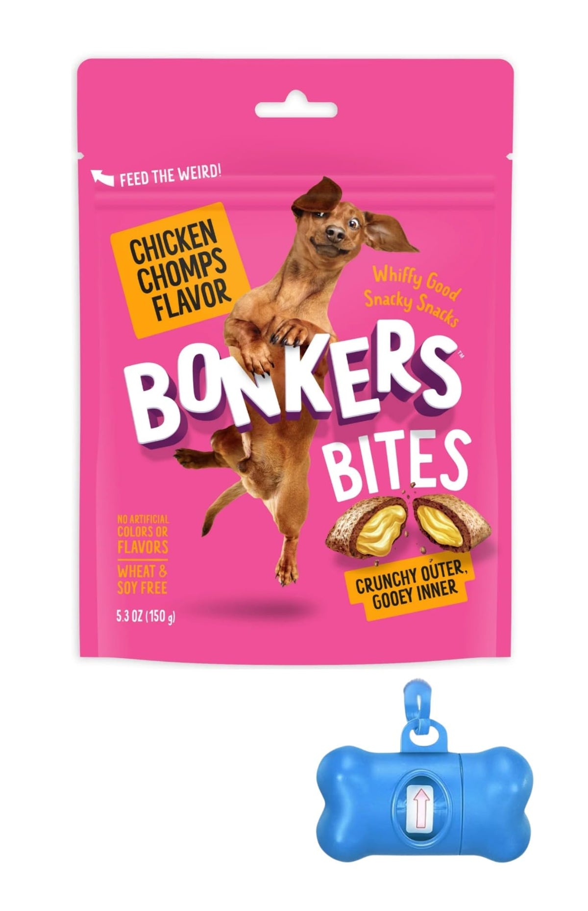Bonkers Bites packaging featuring Chicken Chomps for tasty rewards