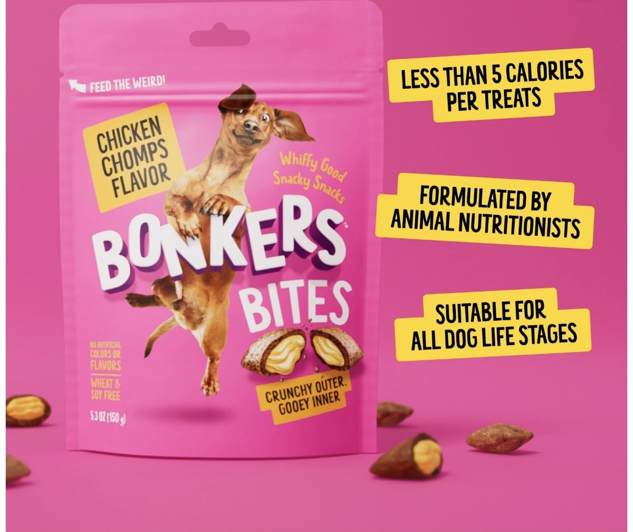 Bonkers Bites resealable bag preserves freshness for on the go