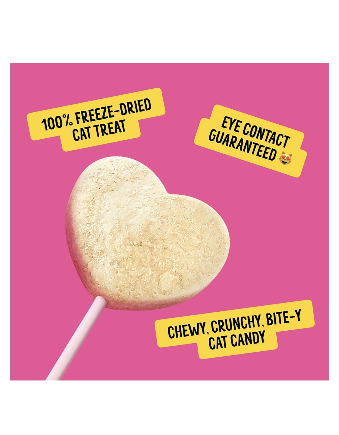 Bonkers Purr Pops Chicky Licks heart-shaped treat closeup highlighting protein-packed flavor.