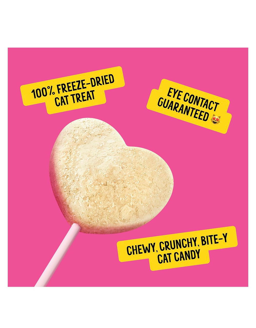Bonkers Purr Pops Chicky Licks heart-shaped treat closeup highlighting protein-packed flavor.