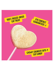 Bonkers Purr Pops Chicky Licks heart-shaped treat closeup highlighting protein-packed flavor.