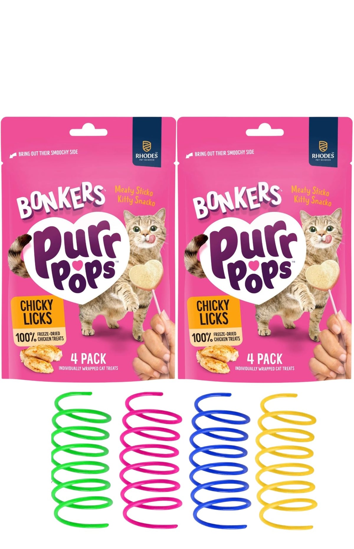 Bonkers Purr Pops Chicky Licks front-pack display for easy gifting and treat-time reward.