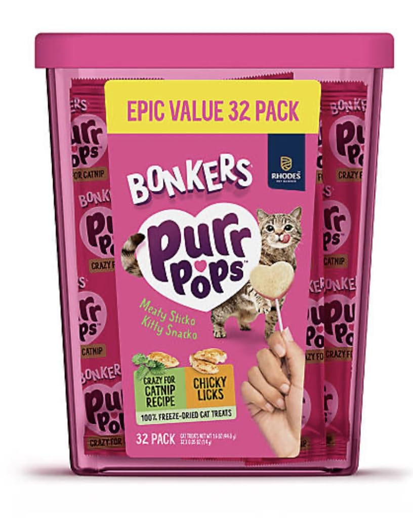 Bonkers Purrpops hero pack shows two flavors for easy rewards.