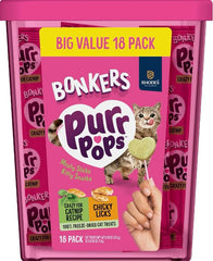 Bonkers Purrpops chicken-catnip freeze-dried heart-shaped treats for flavor variety