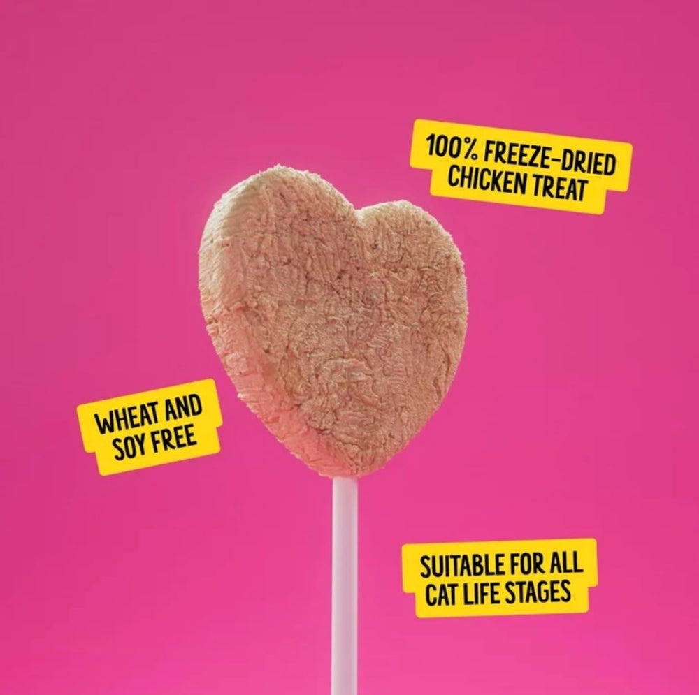 Bonkers Purrpops close-up reveals 100% freeze-dried chicken goodness