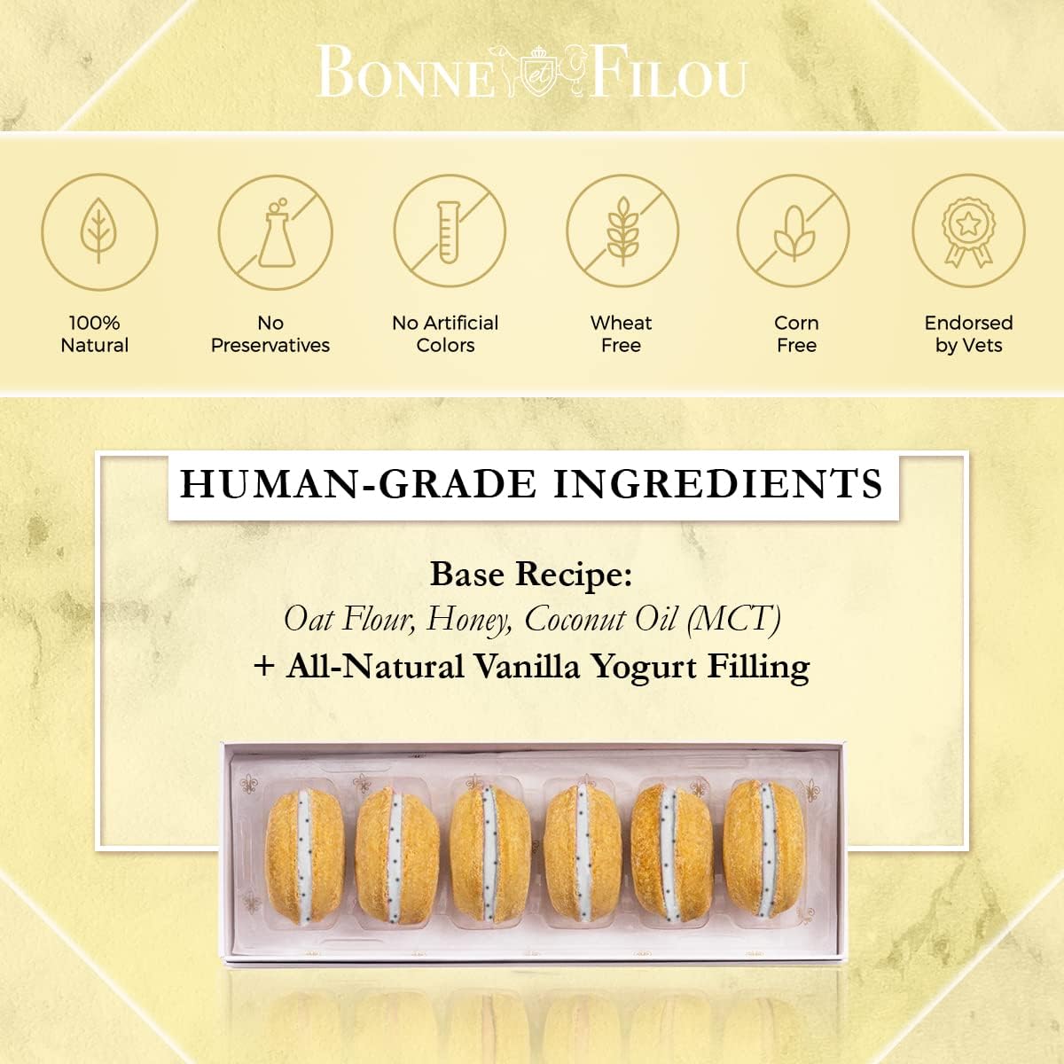 Bonne et Filou human-grade ingredients label highlights premium nutrition