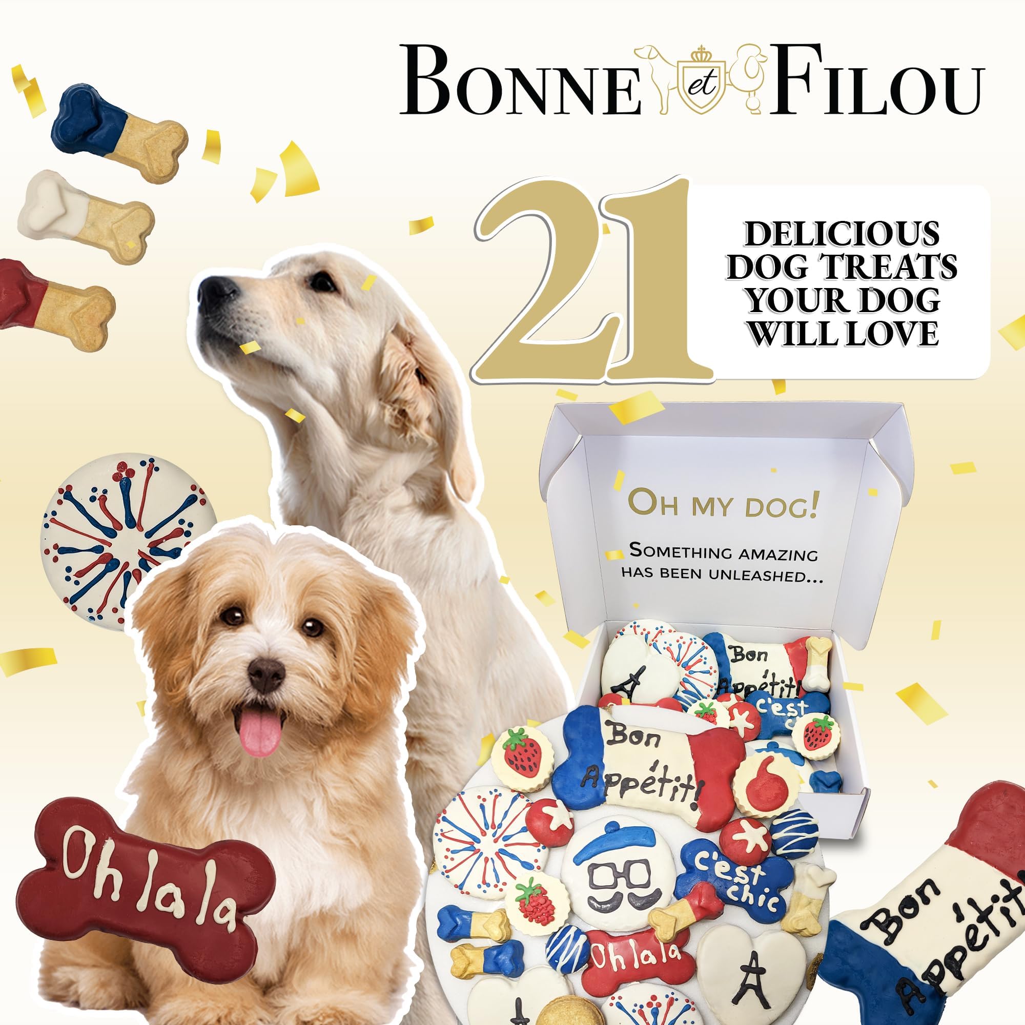 Bonne et Filou label highlights human-grade ingredients and quality sourcing.