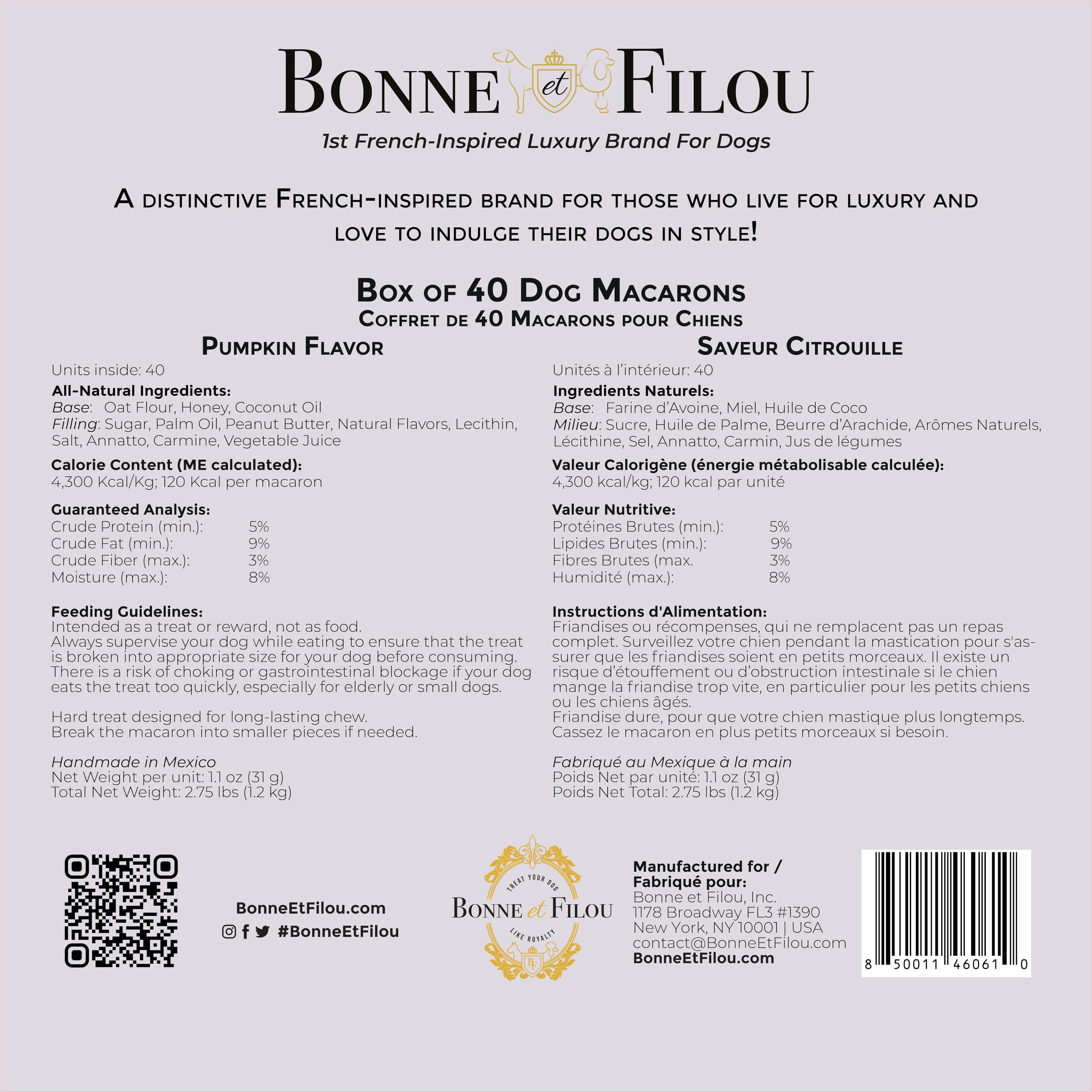 Bonne et Filou treats cut into pieces for small dogs, versatile serving option.