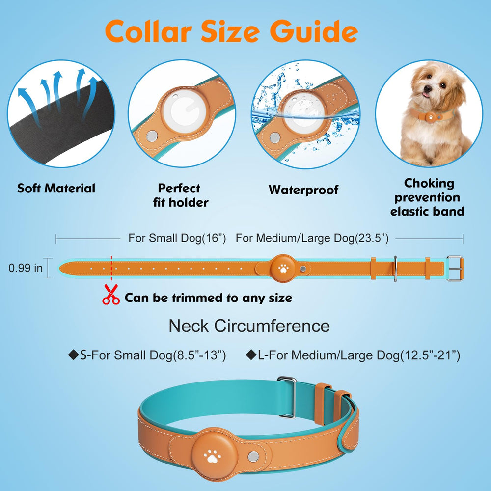 BONSO dog collar brown closeup emphasizes stylish design with tracker