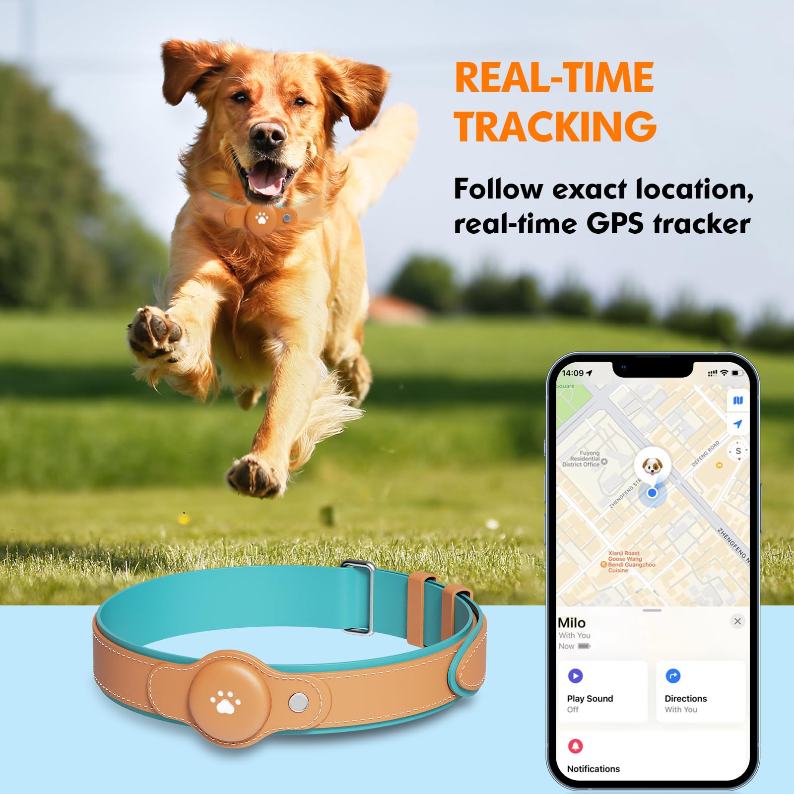 BONSO lightweight nylon collar balances comfort with durable tracking