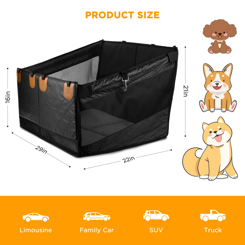 BONTHEE back seat extender-airflow-mesh-windows improve ventilation for a comfortable trip.