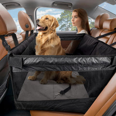 BONTHEE back seat extender dog-hammock-installed offers secure travel and comfort for dogs.