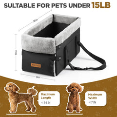 BONTHEE elevated-view small dog seat provides window view to reduce anxiety.