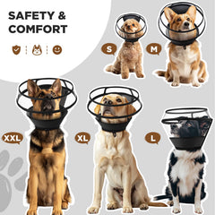 Bonthee soft dog cone adjustable-fit ensures a secure, comfortable, non-choking fit.