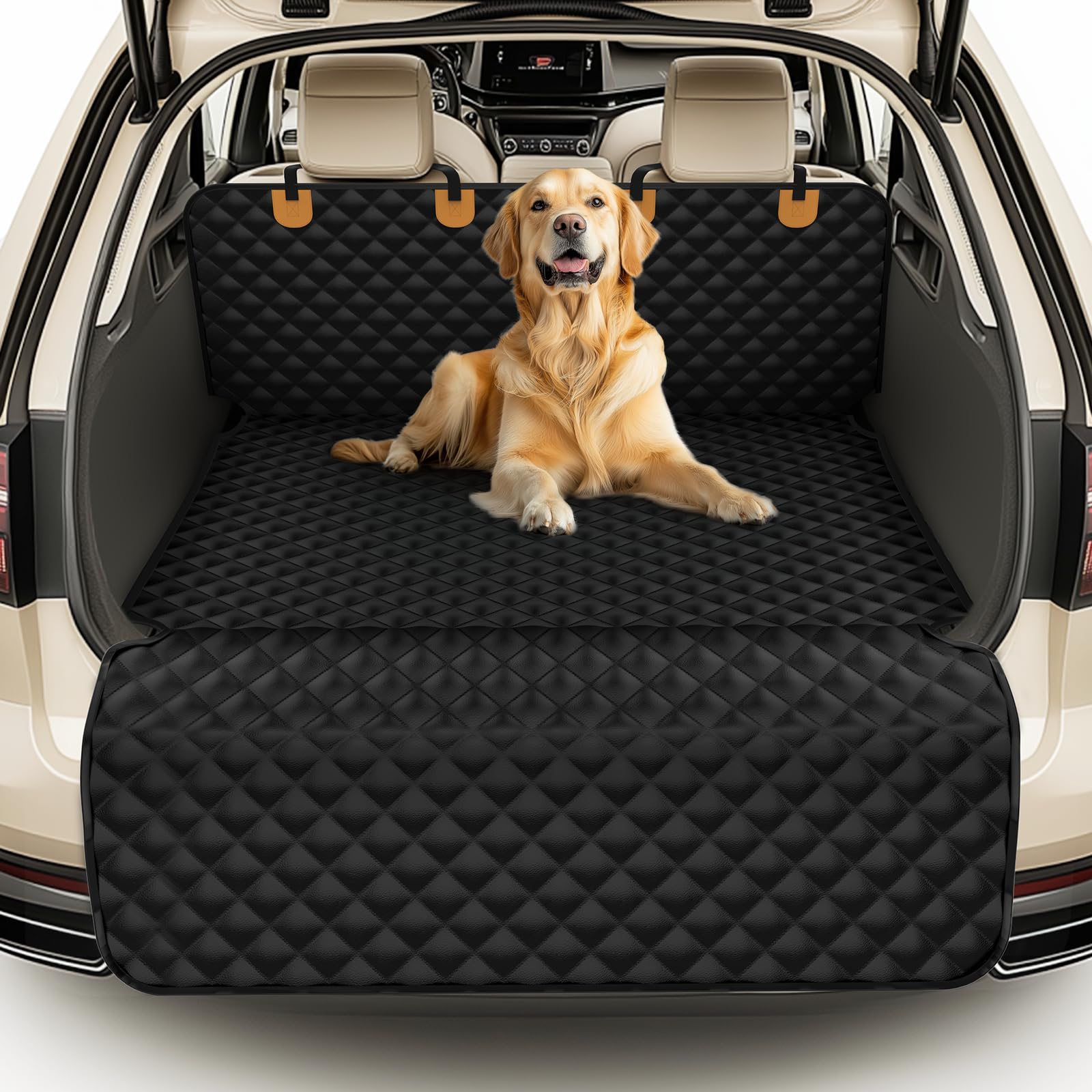 BONTHEE waterproof SUV cargo liner top view guarding trunk from muddy paws