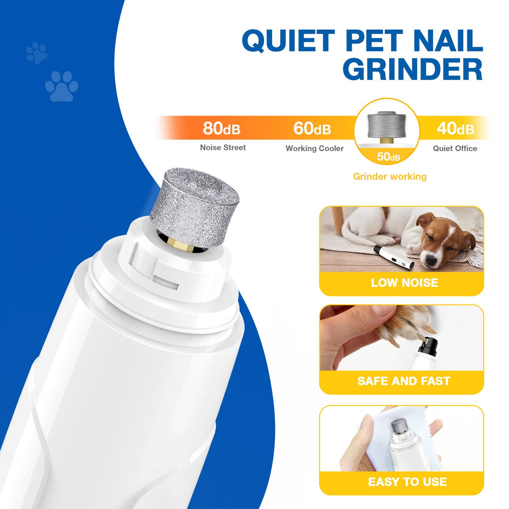 Bonve Pet lijadora de uñas, con carga por puerto USB para uso prolongado.