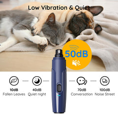 Bonve Pet Nail Grinder in action with two speeds for different nail thicknesses.