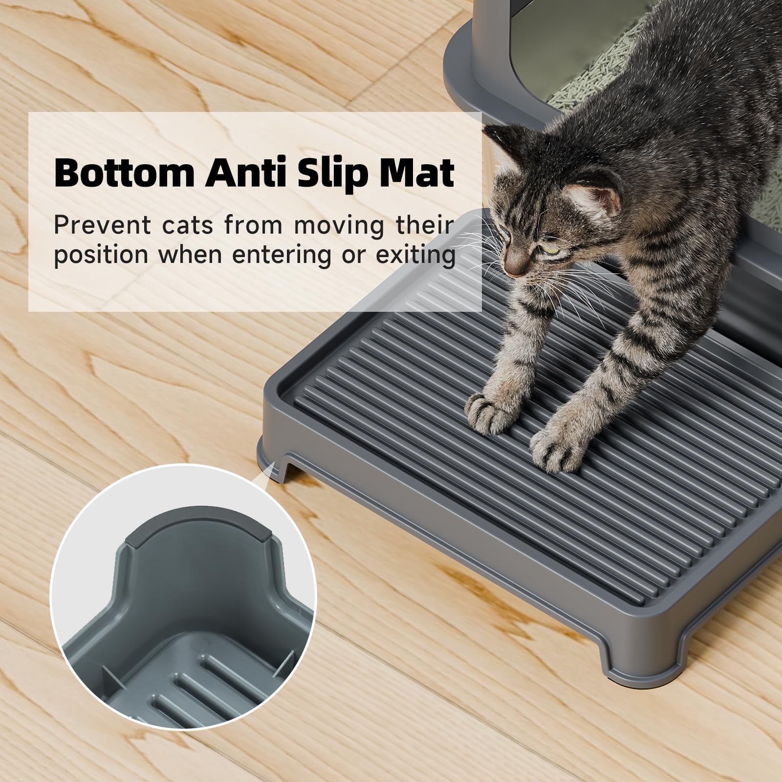 Booche waterproof protection photo illustrates moisture defense around the litter area.