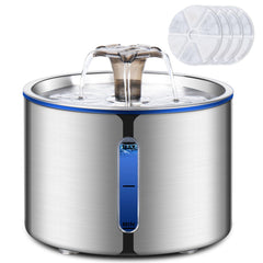 BOORCA cat fountain features a 304 stainless steel body for durable hydration.