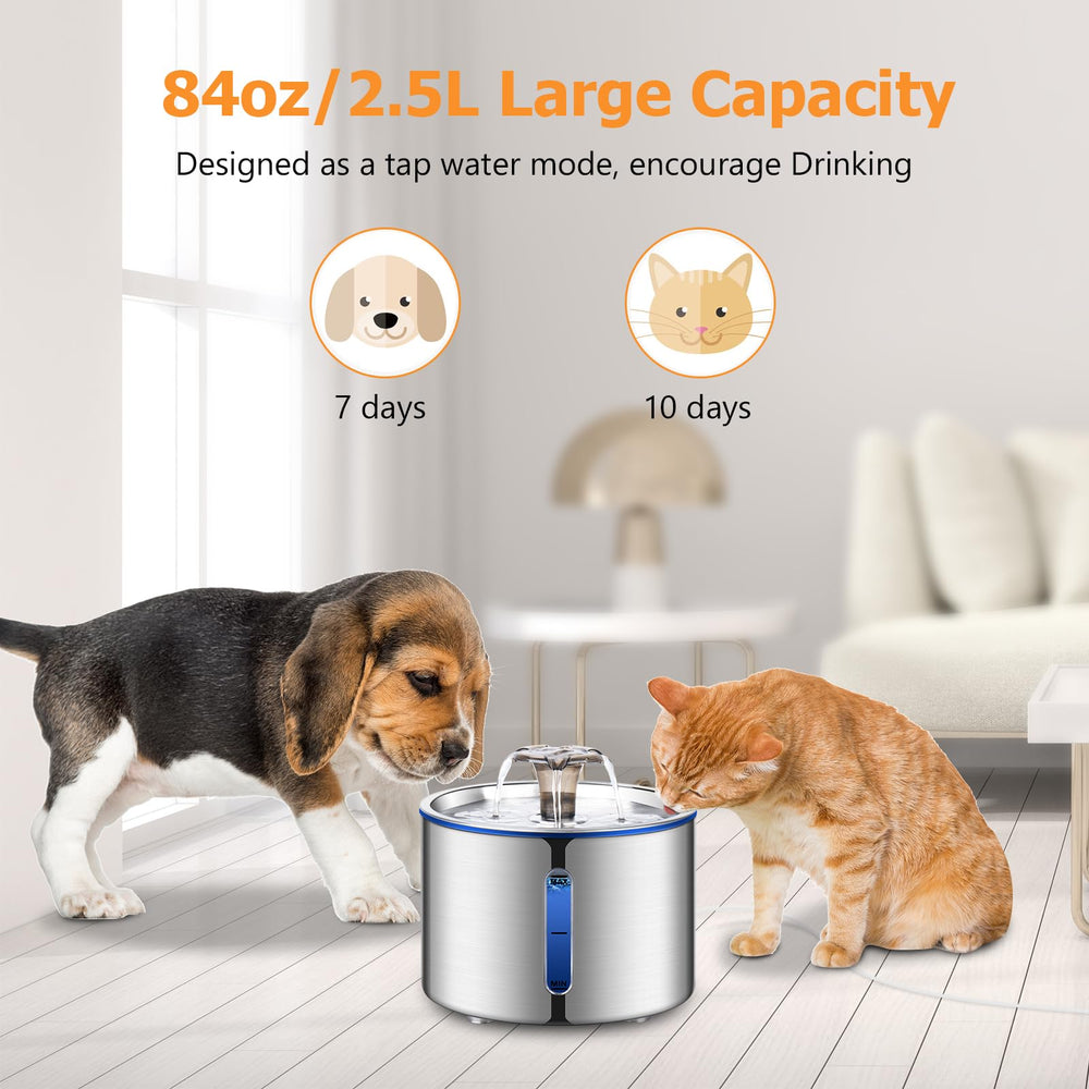 BOORCA cat fountain uses multi layer filtration to remove hair and odors for cleaner water.
