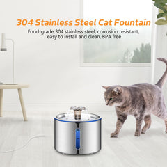 BOORCA cat fountain stainless steel shell offers durability and easy cleaning