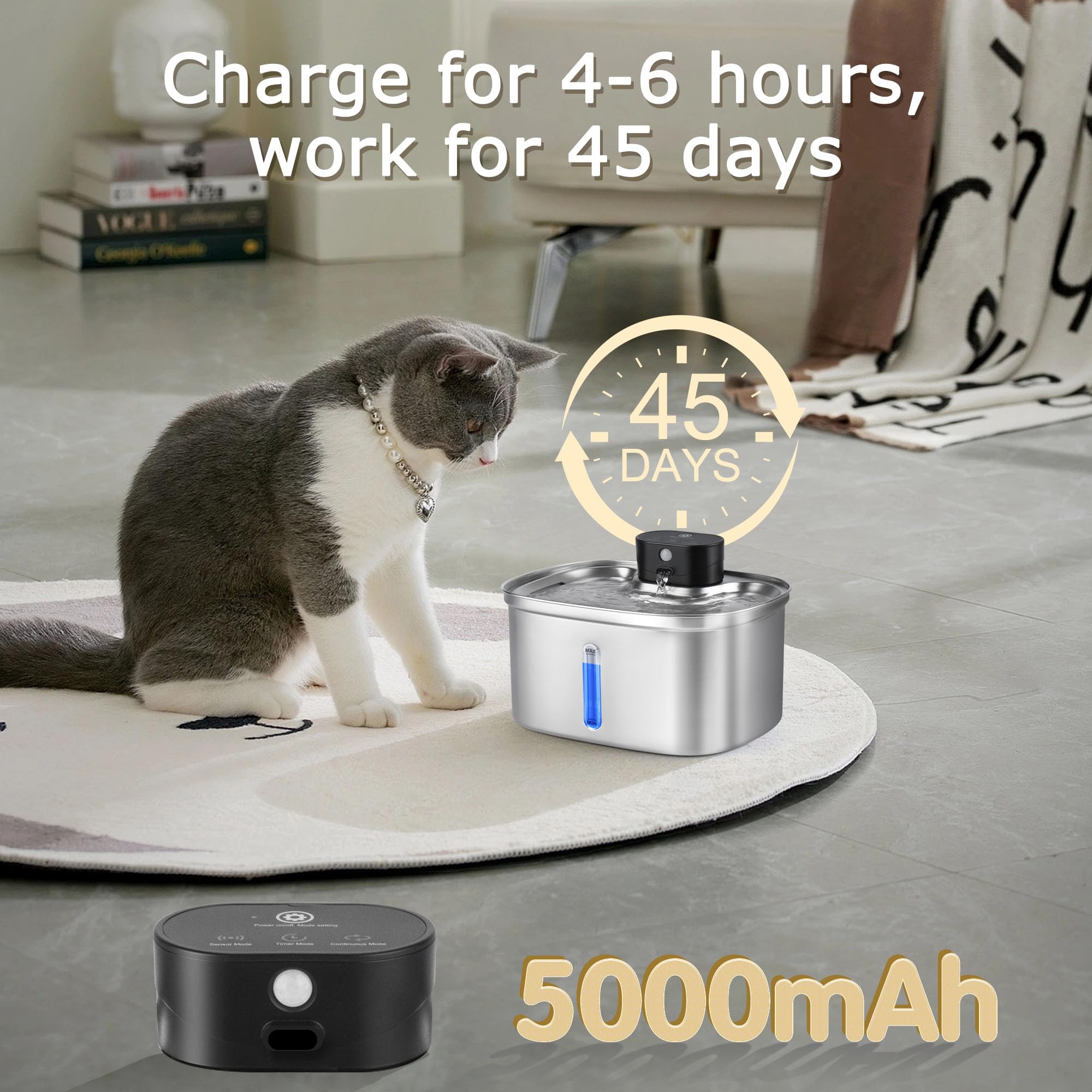 BOORCA three working modes illustration with sensor, timed, and continuous options