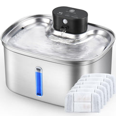 BOORCA wireless cat water fountain 5L shows large capacity for multi-pet households.