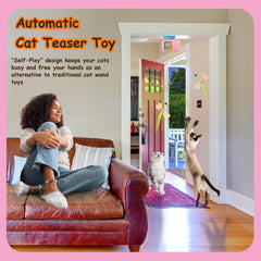 BOOTEELY Teaser eléctrico para gatos en acción, fomentando la persecución.