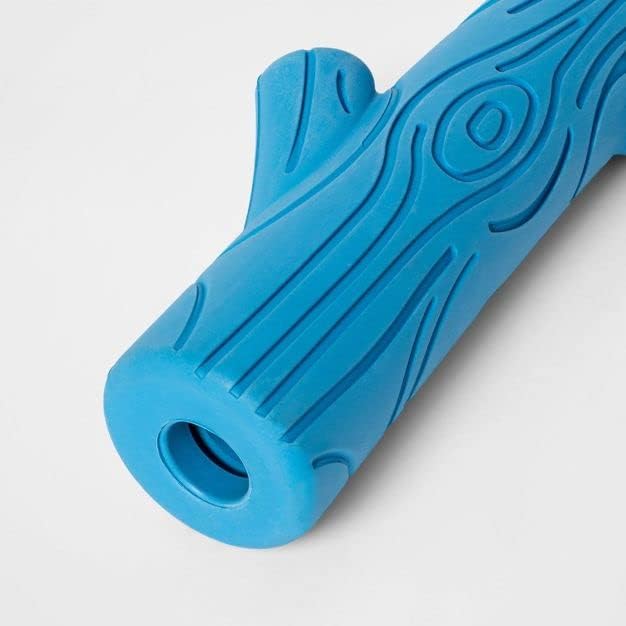 Boots &amp; Barkley blue dog toy close-up showing rubber construction for tossing and chewing