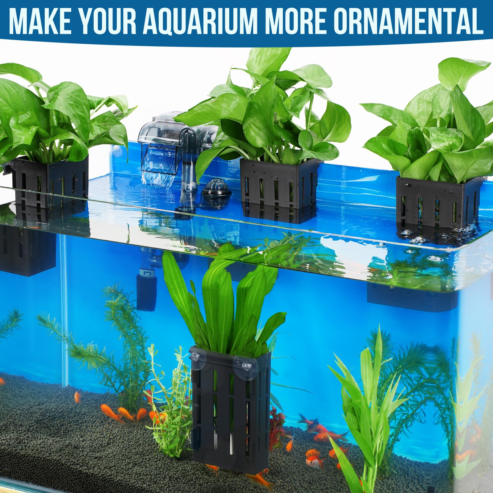 Borlech plant holder in-use image showcases decorative yet functional aquascaping support.
