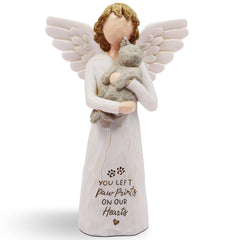 BORLESTA cat-angel-statue-gray front view offers a comforting memorial keepsake for cat lovers