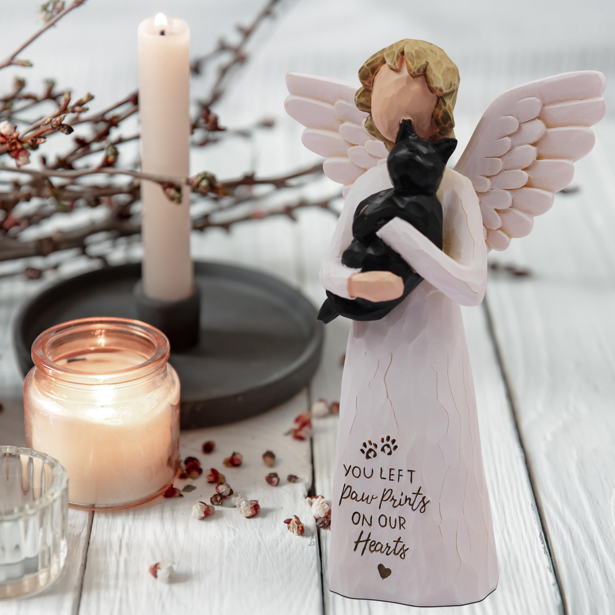 BORLESTA black cat memorial figurine offers a timeless keepsake.