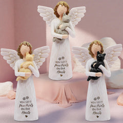 BORLESTA cat-memorial-gift-gray-angel-embrace highlights remembrance and gentle solace after loss