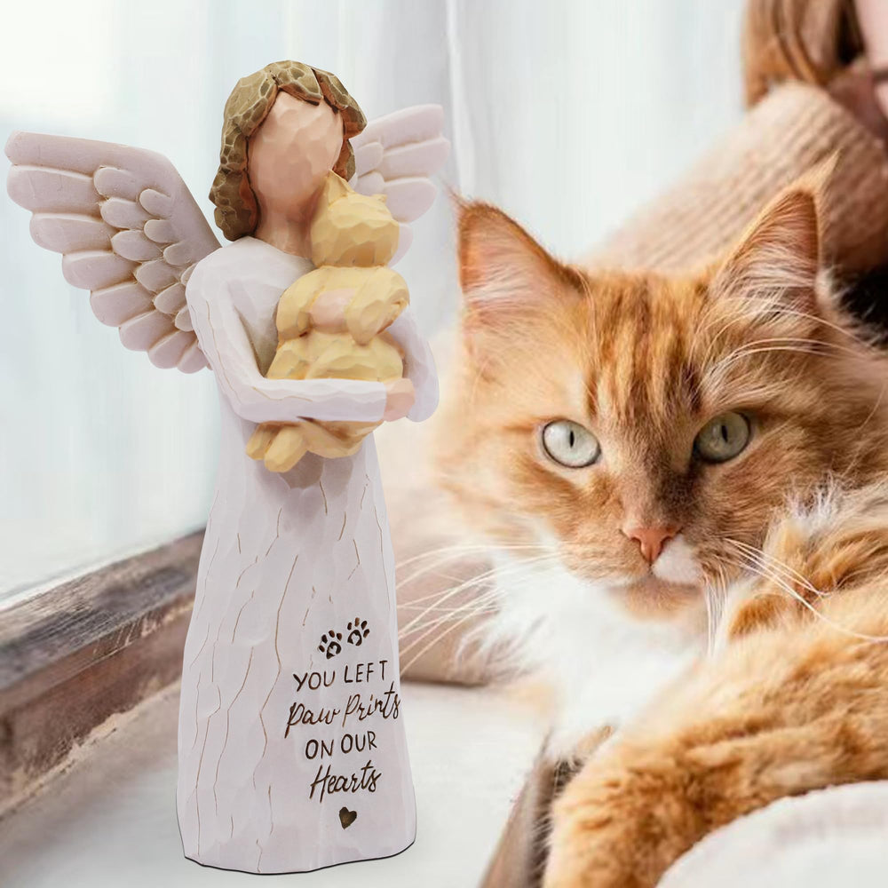 BORLESTA cat memorial gift with You Left Paw Prints on Our Hearts engraving