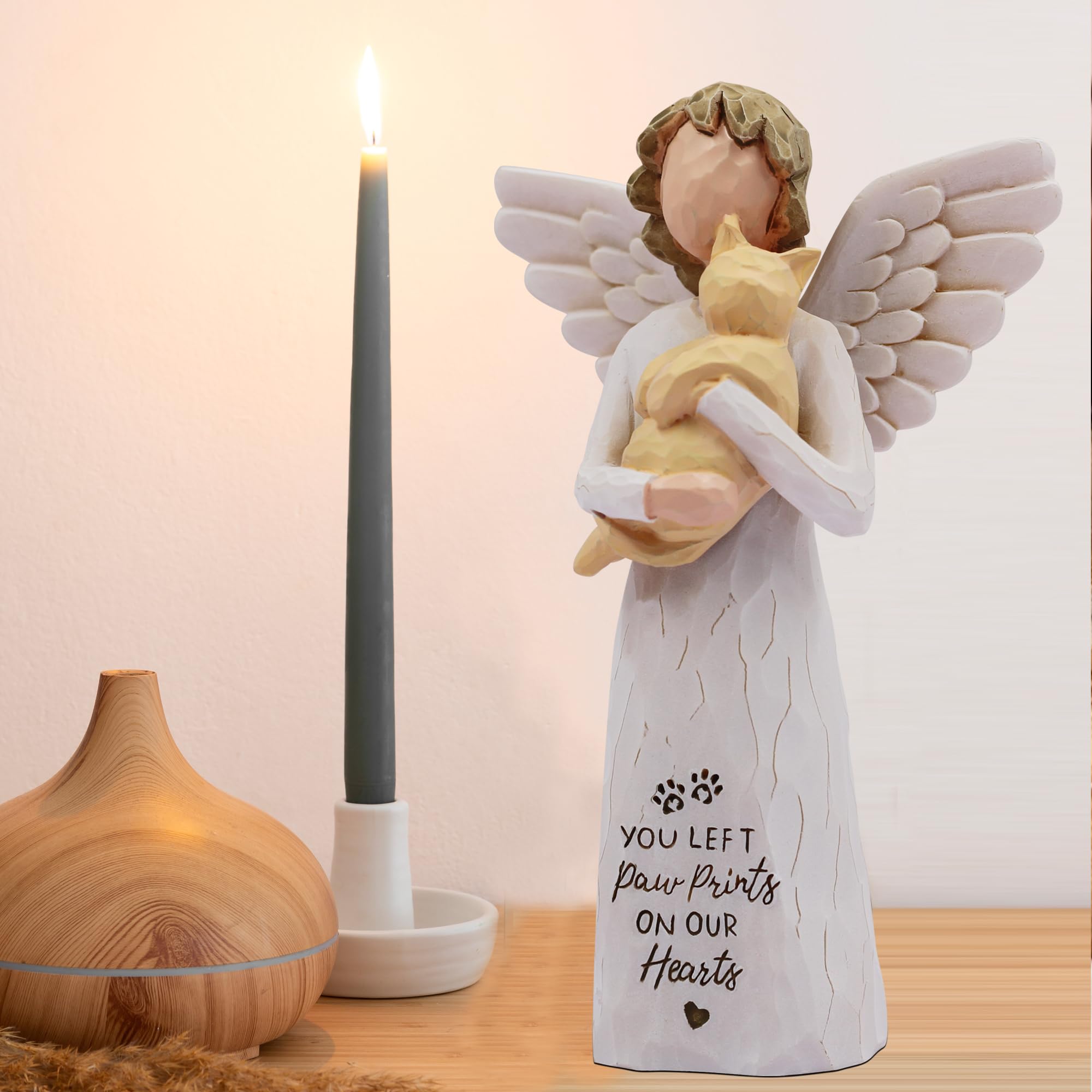 BORLESTA memorial figurine shown from side angle, pet loss sympathy decor